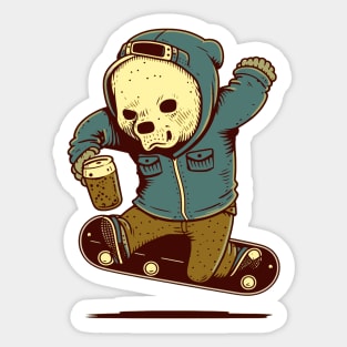 Bear and Beer snowboard Sticker